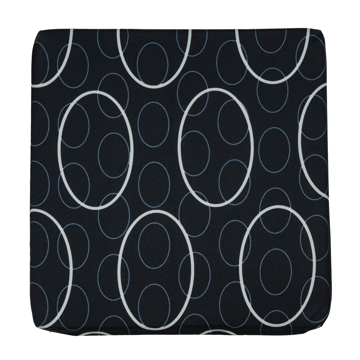 SD-PS-40H3-004 Perna scaun impermeabila, 40x40 cm, grosime 3 cm, negru cu cercuri albe - imagine 1