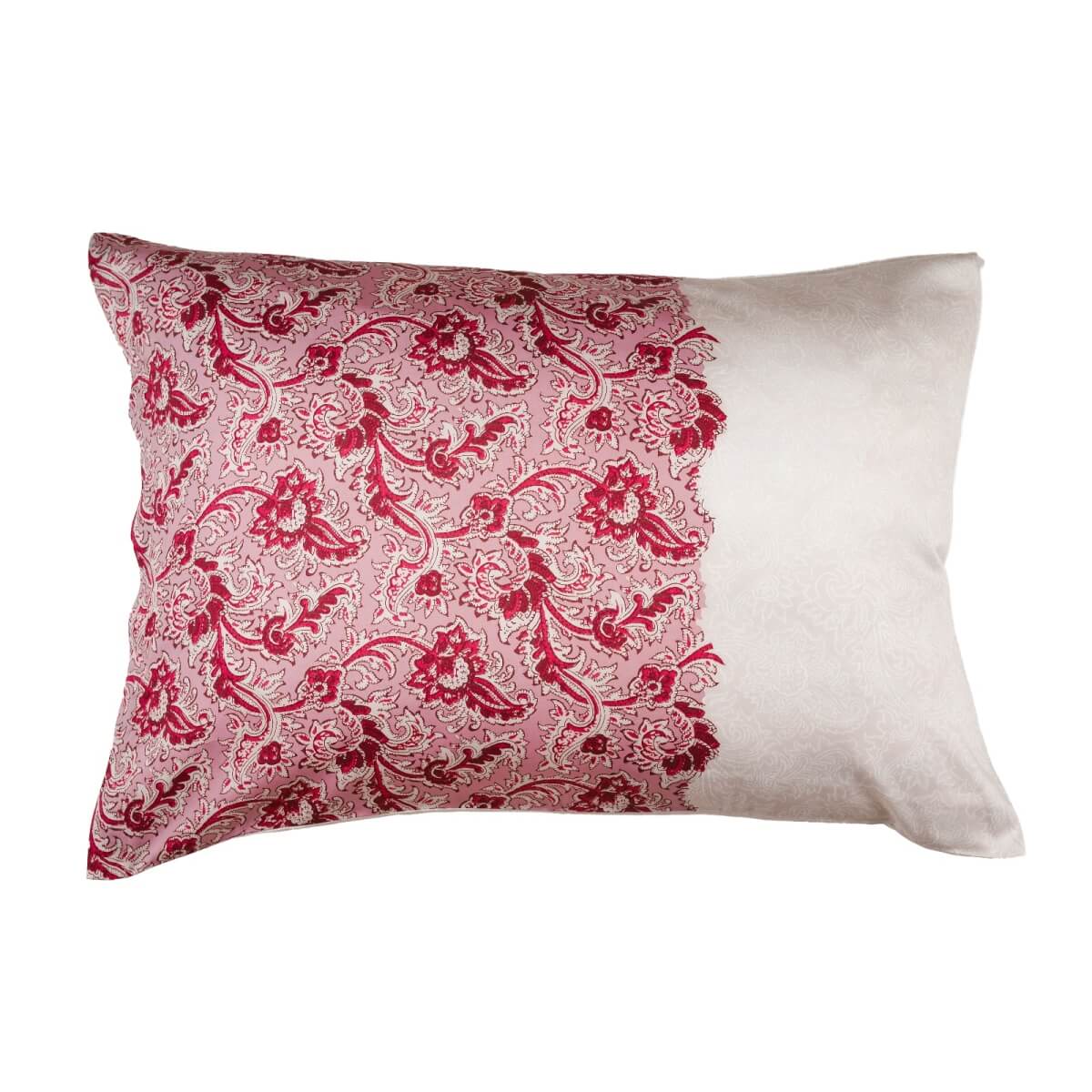 SD-FD-5070-983 Set fata de perna, gri cu model floral rosu, 50x70 cm - imagine 1
