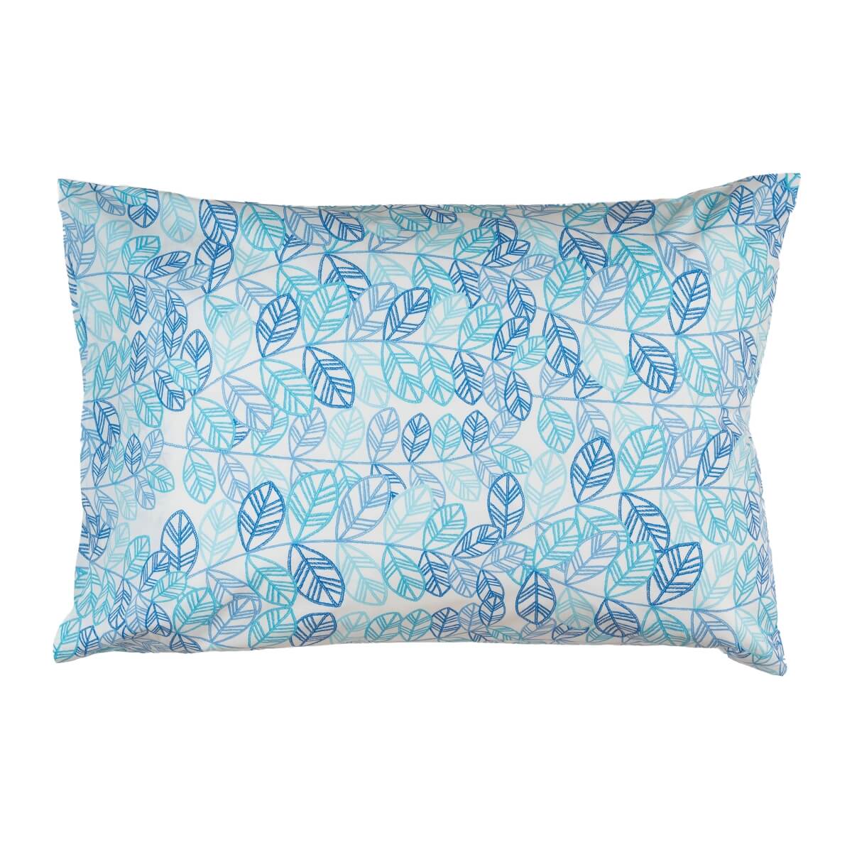 SD-FD-5070-984 Set fata de perna, alb cu frunze stilizate albastre, 50x70 cm - imagine 1